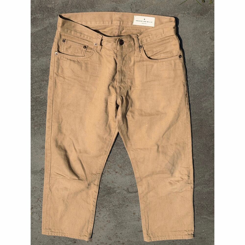 Imogene + Willie Barton Slim Tan Khaki Denim Cropped Pants Size 28